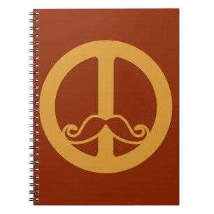 Caderno Espiral O costume do Peace Stache