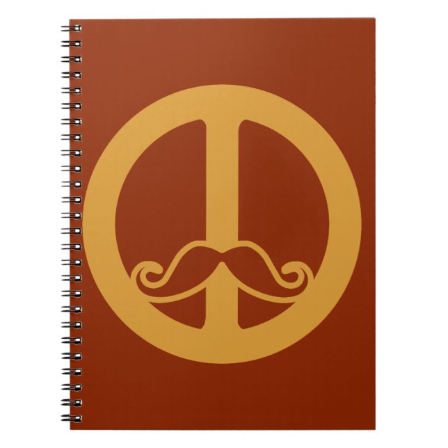 Caderno Espiral O costume do Peace Stache (Frente)