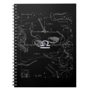 Caderno Espiral O cromo gosta do sinal do zodíaco do Libra em