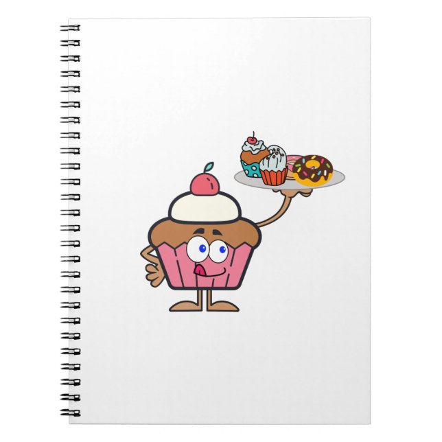 Caderno Espiral O cupcake doce o seu dia (Frente)