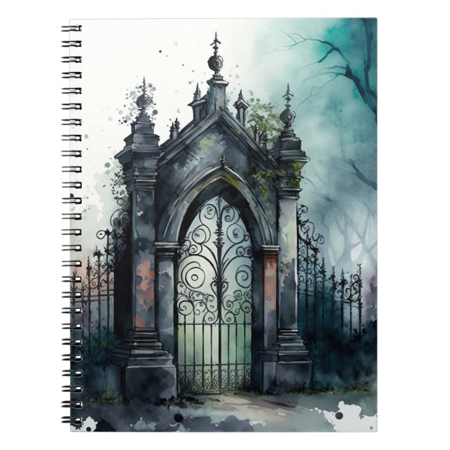 Caderno Espiral O Design 11 da série Gótica Cemetery Gate (Frente)
