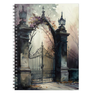 Caderno Espiral O Design 12 da série Gótica Cemetery Gate