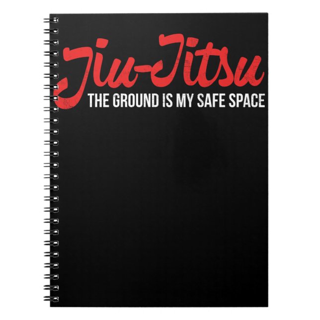 Caderno Espiral O design de Jiu Jitsu a terra é meu espaço seguro (Frente)
