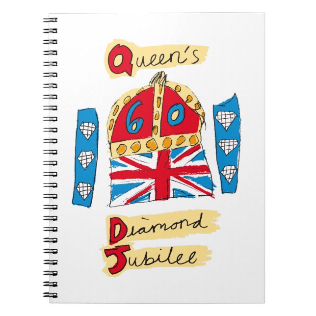 Caderno Espiral O Diamond Jubilee Emblem da Rainha (Frente)