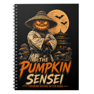 Caderno Espiral O Diário de Artes Marciais de Halloween do Sensei