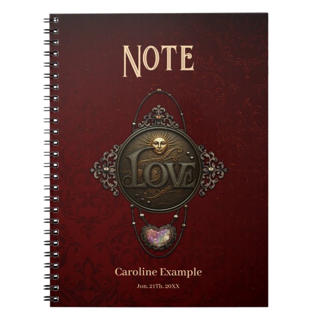 Caderno Espiral O Emblema do Amor. (Frente)