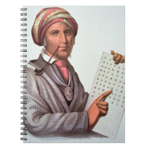 Caderno Espiral O erudito Cherokee, Sequoyah (1776-1843) (cor