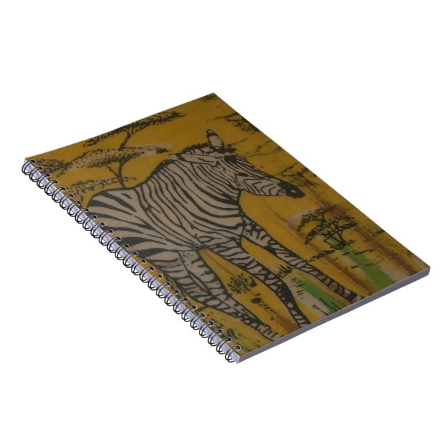 Caderno Espiral O Espírito Serengeti: Zebra Grazing na Mara (Lado Direito)