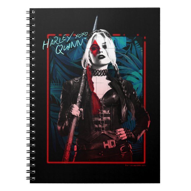 Caderno Espiral O Esquadrão Suicida | Harley Quinn & Green Ferns (Frente)