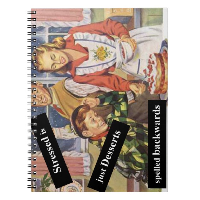 Caderno Espiral O Estresse é Desserts Ortografados Para Trás (Frente)
