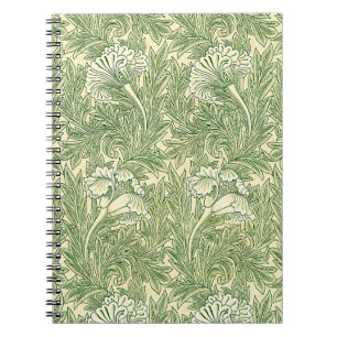 Caderno Espiral O famoso padrão Tulip de William Morris