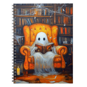 Caderno Espiral O Fantasma de Bookish   Cena da Biblioteca do Cozy