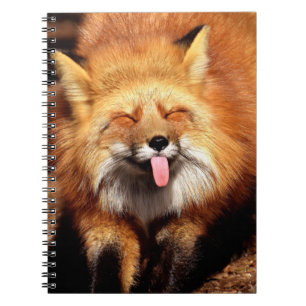 Caderno Espiral O Fox engraçado que cola o é língua para fora
