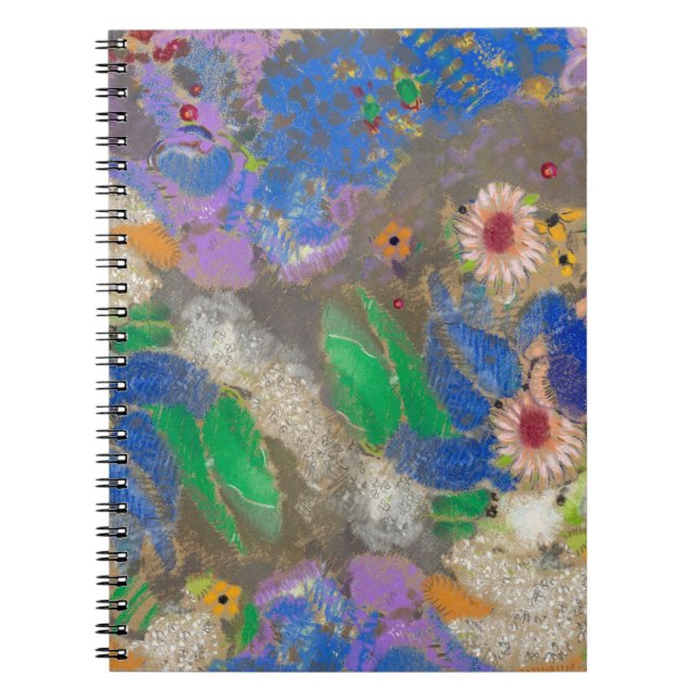 Caderno Espiral O fundo de abstrato de Odilon Redon. (Frente)
