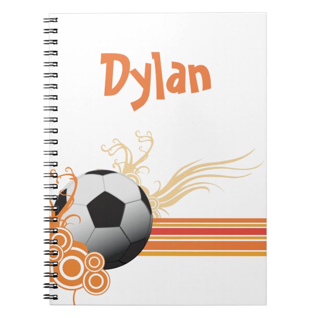Caderno Espiral O futebol ostenta o nome personalizado jogo de (Frente)