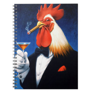 Caderno Espiral O Galo Dapper Engraçado Clube de Cavalheiros