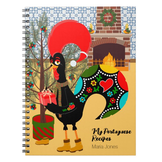 Caderno Espiral O galo português e a alegria de dar (Frente)