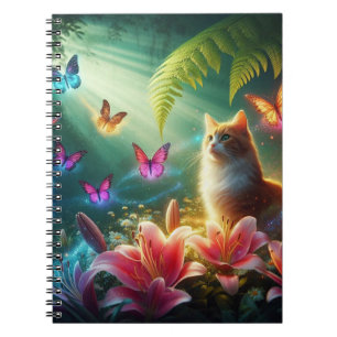 Caderno Espiral O Gato Curioso & Suas Borboletas