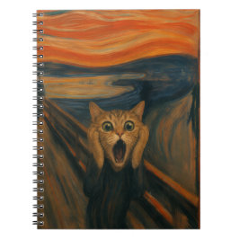 Caderno Espiral O Gato Gritando Paródia Arte Clássica Divertida