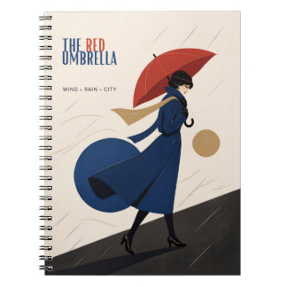 Caderno Espiral o guarda-chuva vermelho