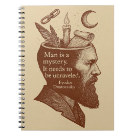 Caderno Espiral O homem é uma citação de Dostoevsky misteriosa