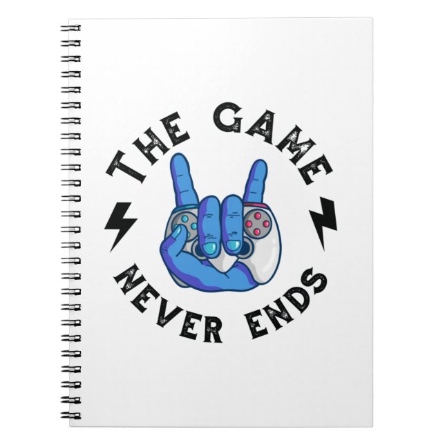 Caderno Espiral O jogo nunca acaba (Frente)