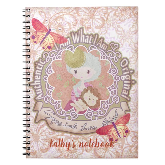 Caderno Espiral O Leo assina. notebook personalizado (Frente)