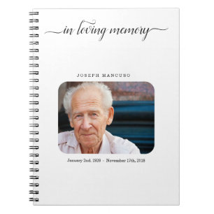 Caderno Espiral O livro de hóspedes fúnebre/memorável