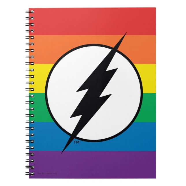 Caderno Espiral O logotipo Flash Rainbow (Frente)