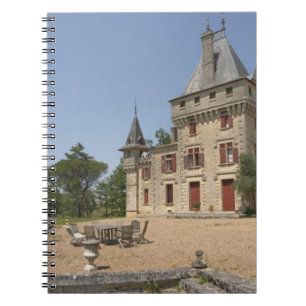 Caderno Espiral O magnífico Chateau de Pressac e jardim