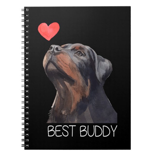 Caderno Espiral O Melhor Coração de Cachorro do Rottweiler (Frente)