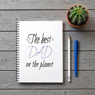 Caderno Espiral O Melhor Pai do Planeta Personalizado Minimalista
