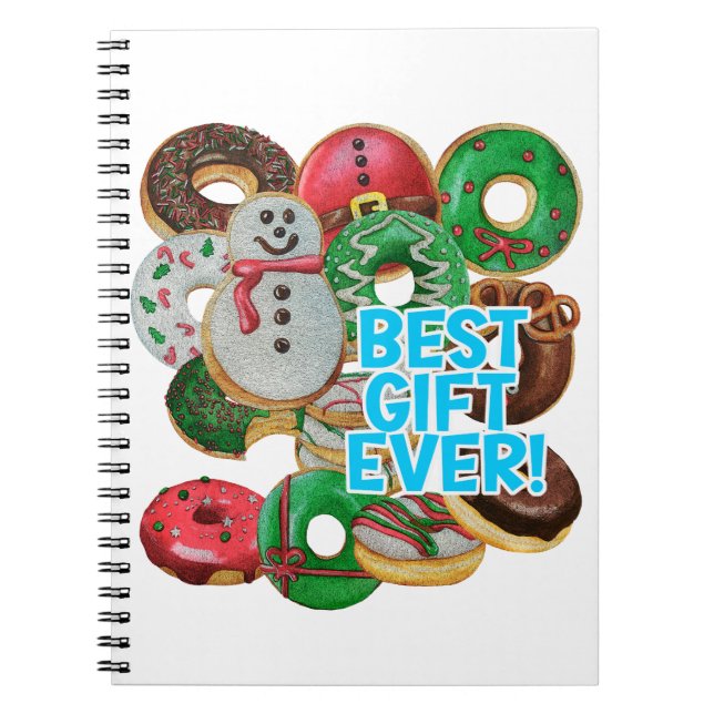 Caderno Espiral O melhor presente de sempre! Xmas Doughnut (Frente)