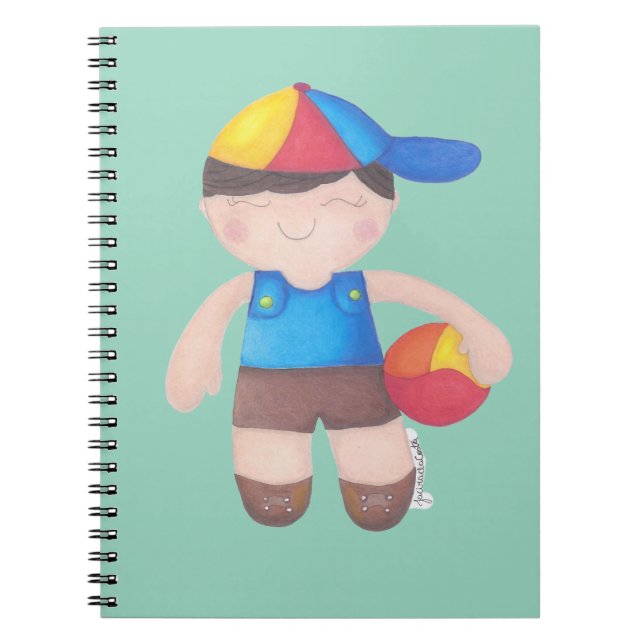 Caderno Espiral O Menino de Boné e a Bola (Frente)