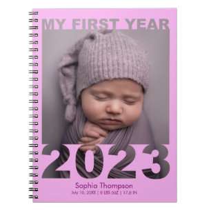 Caderno Espiral O Meu Primeiro Ano 2023 - Foto Do Bebê Moderno Cut