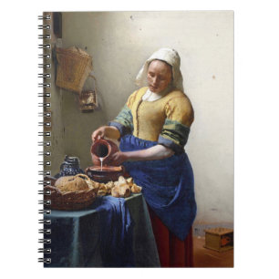 Caderno Espiral O Milkmaid, c.1658-60 (óleo em canvas)
