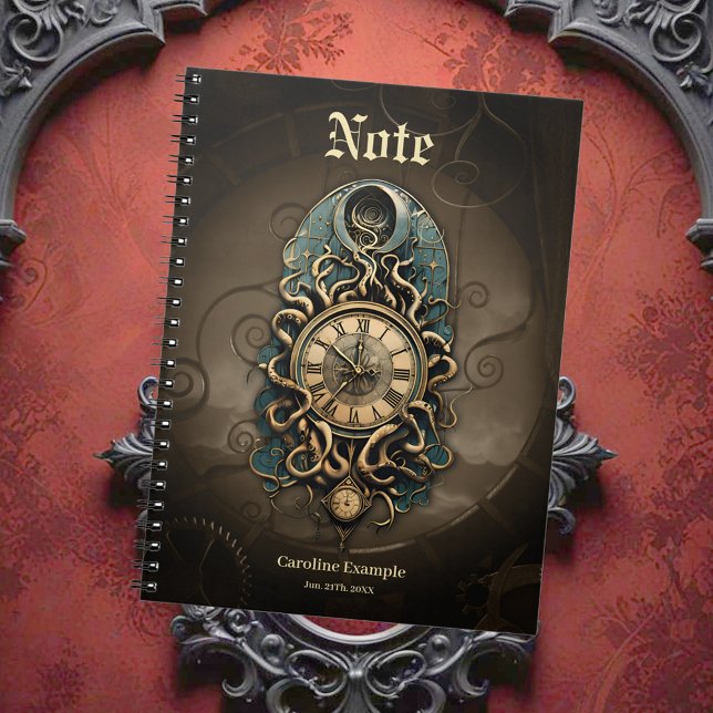 Caderno Espiral O misterioso movimento steampunk. (Criador carregado)