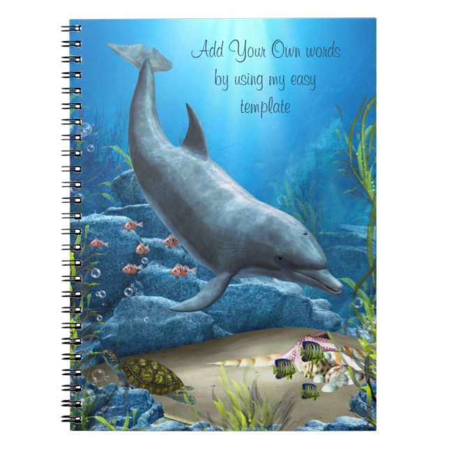 Caderno Espiral O mundo do notebook golfinho (Frente)