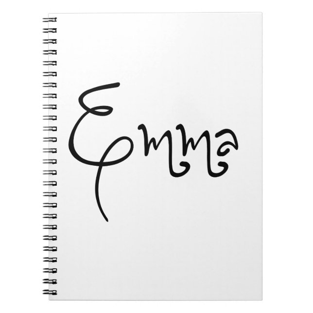 Caderno Espiral O Nome Dela É Emma Calliografia (Frente)