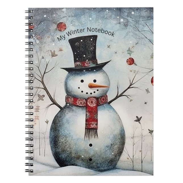 Caderno Espiral O Notebook do Inverno Snowman (Frente)