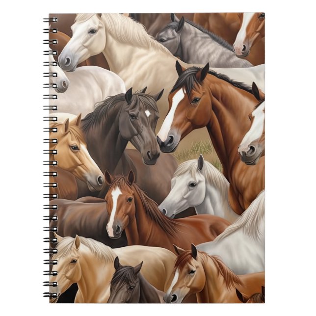 Caderno Espiral O notebook dos amantes de cavalos com fotos realis (Frente)