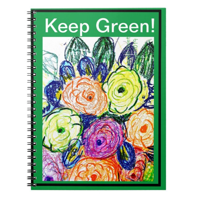 Caderno Espiral O notebook fotográfico mantém-se verde (Frente)