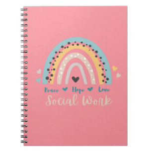 Caderno Espiral O notebook Peace Hope ama o trabalho social