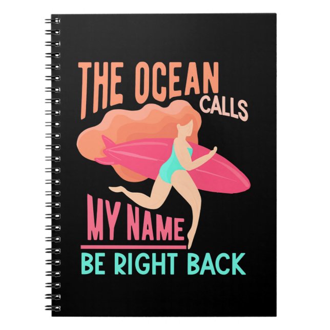 Caderno Espiral O Oceano chama Surfer (Frente)