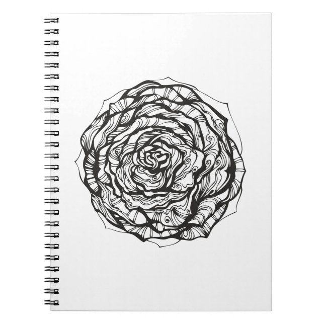 Caderno Espiral O Ornamental abstrato aumentou (Frente)