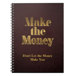 Caderno Espiral O ouro 3D faz o dinheiro