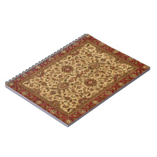 Caderno Espiral O ouro floresce o tapastery oriental do Arabesque