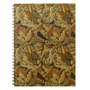 Caderno Espiral O outono deixa o padrão William Morris