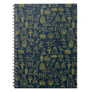 Caderno Espiral O padrão das antigas letras egípcias é repetido