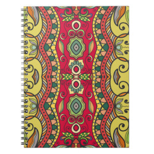 Caderno Espiral O padrão decorativo desenhado pela mão é perfei